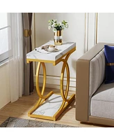 Tribesigns Modern Side Table, Rectangle End Table Narrow Sofa End Table for Living Room