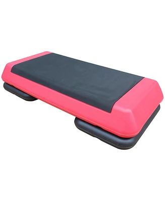 Simplie Fun Adjustable Aerobic Stepper with Risers in Red and Black