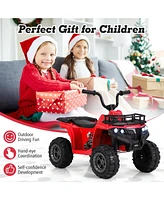 Vebreda 6V Kids Ride On Electric Atv with Led Headlights and MP3 Player-Pink