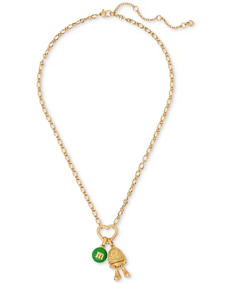 M&M X Kate Spade New York Gold-Tone M&M Statement Pendant Necklace, 18" + 3" extender