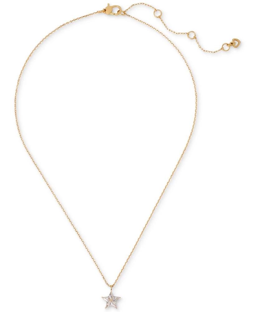 Kate Spade New York Gold-Tone Cubic Zirconia Cosmos Star Pendant Necklace