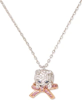 Kate Spade New York Two-Tone Pave & Stone Pawlina Mini Pendant Necklace, 16" + 3" extender