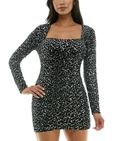 B Darlin Juniors' Sequin Square-Neck Bodycon Dress