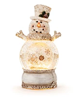 Napco Led Antique Snowman Water Globe, 9.5 Inches