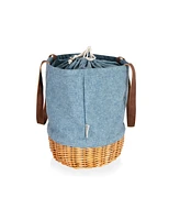 Picnic Time Coronado Canvas and Willow Basket Tote