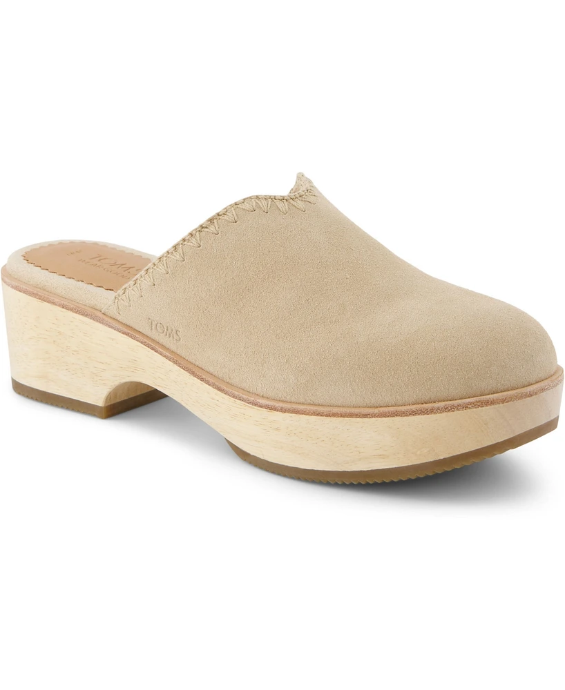 Toms Women's Addison Suede Wood Mule Clog