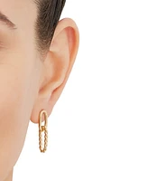 Polished & Twisted Paperclip Link Drop Earrings in 14k Gold