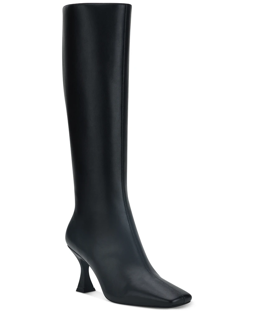 Jeffrey Campbell Check-Mate Snip-Toe Knee-High Dress Boots