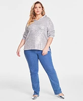 INC Plus Sequin Sweater Hoodie, Created for Macy's