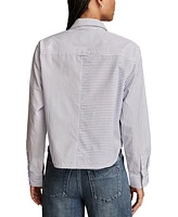 Lucky Brand Women's Striped Cropped Shirt