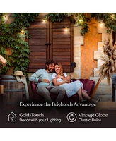 Brightech Glow Globe 28 ft Weatherproof Led Outdoor Plug-In String Lights with Brass Hardware