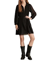 Lucky Brand Women's Pleated Chiffon Shirtdress