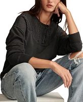 Lucky Brand Women's Pintucked-Yoke Henley Sweatshirt