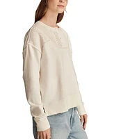 Lucky Brand Women's Pintucked-Yoke Henley Sweatshirt