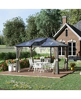 Streamdale Furniture 10'x12' Hardtop Aluminum Gazebo with Polycarbonate Roof