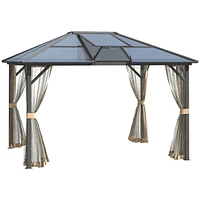 Streamdale Furniture 10'x12' Hardtop Aluminum Gazebo with Polycarbonate Roof