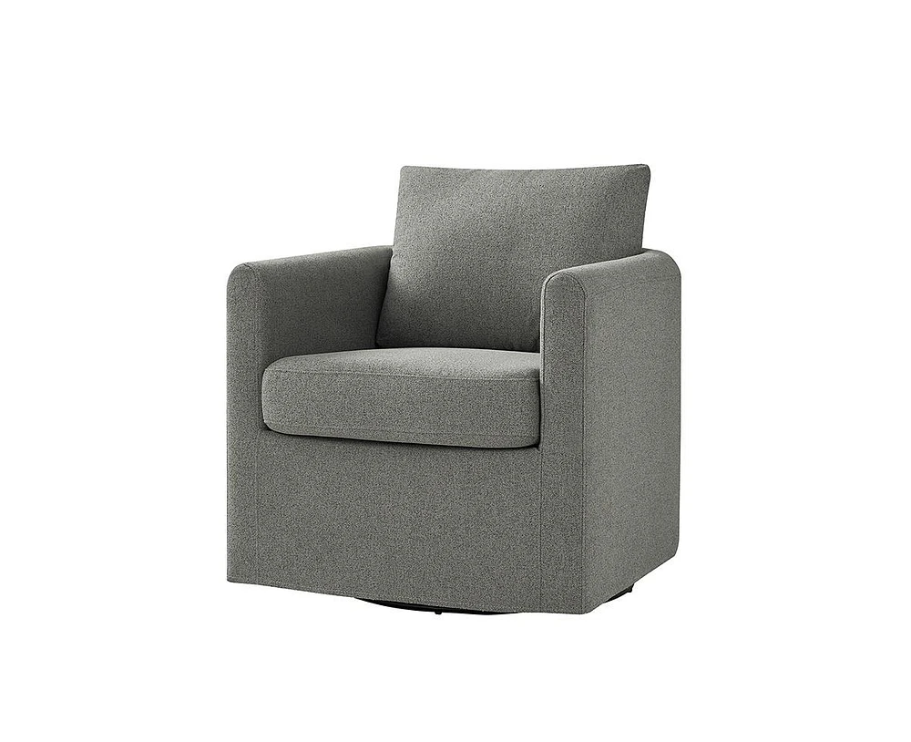 Hulala Home Modern Erkenbald Slipcovered Swivel Chair