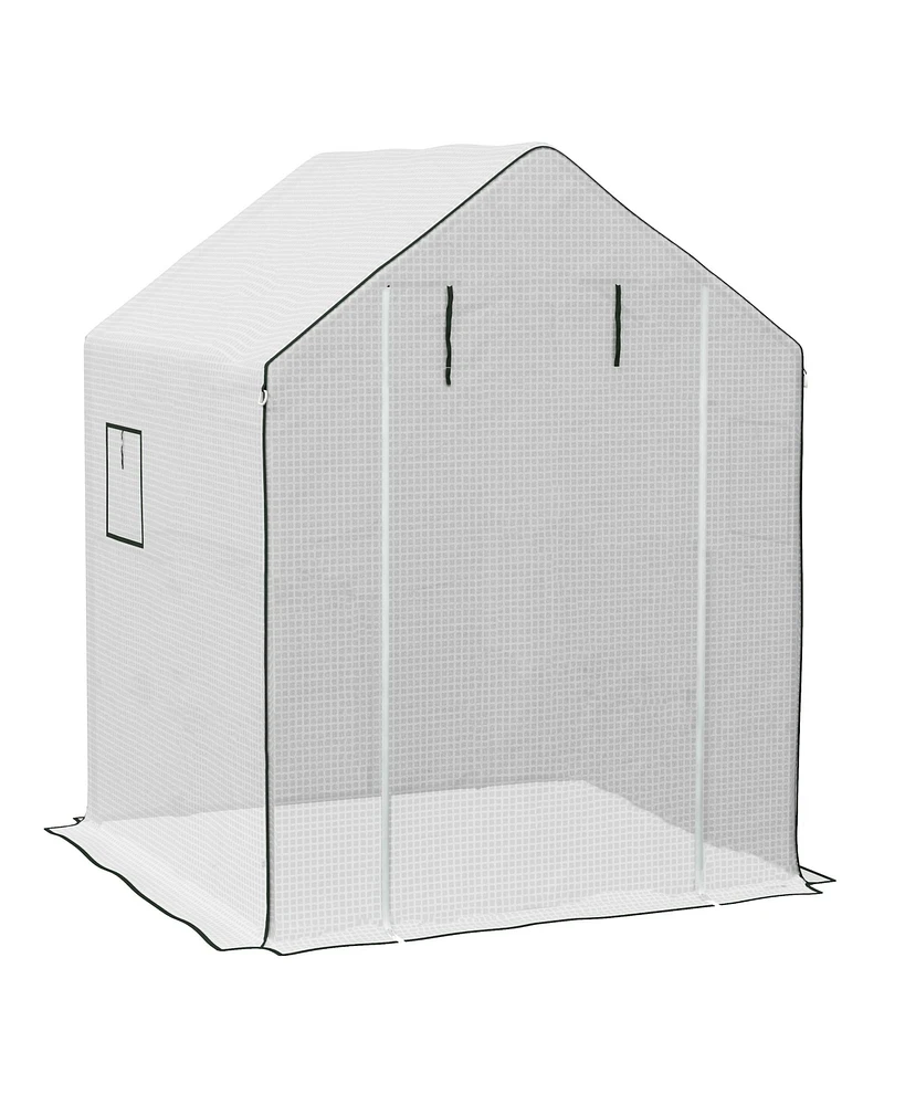 Simplie Fun 1 Piece Walk-in Greenhouse Cover (55x56x75in), Roll-up Door, Mesh Windows