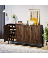 Tribesigns Shoe Cabinet with Doors, 20 Pairs Entryway Shoe Storage Cabinet with Shelves, 5-Tier Modern Free Standing Shoe Racks Storage Organizer for