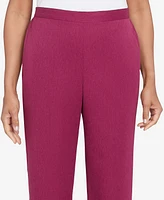 Alfred Dunner Petite Wine Countryside Seam Pocket Medium Length Pants