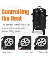 Skonyon 3-in-1 Charcoal Bbq Grill Cambo with Built-in Thermometer