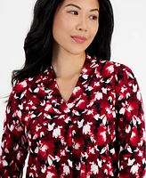 Ak Anne Klein Petite Floral-Print Top