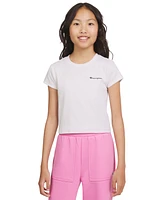 Champion Big Girls Ribbed Crewneck Short-Sleeve T-Shirt