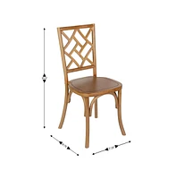 Merrick Lane Mara Solid Wood Dining Chair With Stackable Design, Ornate Seat Back Accenting, And Elegant Finish