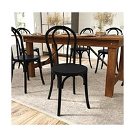 Merrick Lane Lowry Thonet Style Solid Wood Dining Chair With Stackable Design And Elegant Finish