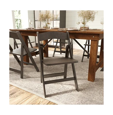 Merrick Lane Nathan Solid Wood Dining Chair With Foldable Design And Elegant Finish