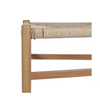 Merrick Lane Staci Stack Dining Chair With Wishbone Style Design, Solid Wood Frame, Woven Kraft Paper Rope Seat