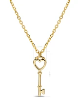 Devata Heart Key Pendant Necklace in 14K Gold, 16 in adj to 18 in, approx. 4.2 grams