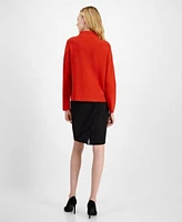 T Tahari Womens Funnel Neck Knit Top Pull On Pencil Skirt