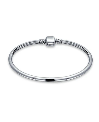 Bling Jewelry European Charm Bangle Bracelet with Sterling Silver Barrel Clasp