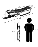 Skonyon Snow Racer Sled with Textured Grip Handles and Mesh Seat