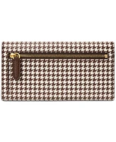 Lauren Ralph Lauren Print Crosshatch Leather Slim Wallet