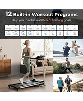 Skonyon Folding Treadmill with 12 Preset Programs and Lcd Display-Black