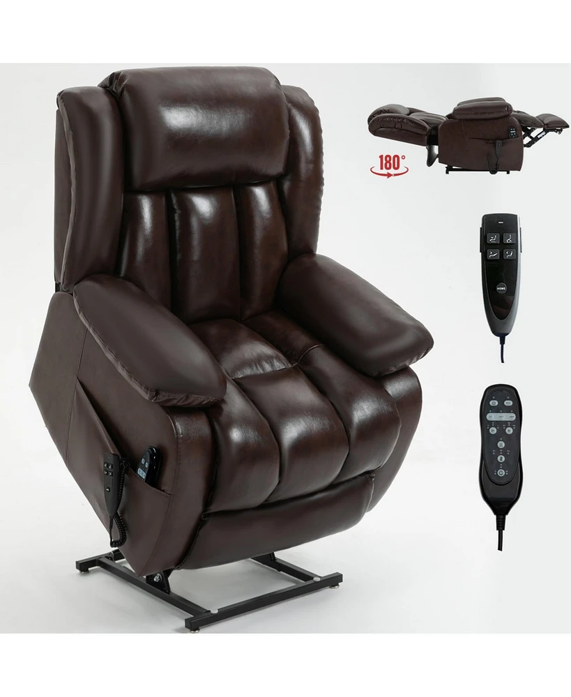 Mondawe Genuine Leather Power Lift Recliner Chair