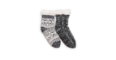 Muk Luks Women's 6" Wool Socks 2 Pair Packs