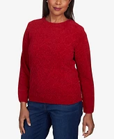 Alfred Dunner Petite Classic Chenille Pullover Sweater