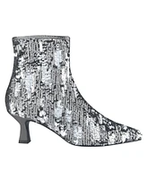 Impo Women's Nidia Sequin Kitten Heel Pointed Toe Ankle Booties