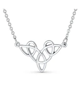 Bling Jewelry Good Luck Friendship Heart Trinity Irish Love Knot Triquetra Infinity Statement Celtic Necklace Collar Pendant For Women Sterling Silver