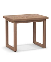 Skonyon Long Natural Wood Bath Spa Stool with Non-slip Foot Pads for Elderly