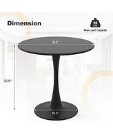 Skonyon 31.5 Inch Round Dining Table with Anti-Slip Pp Ring-Black