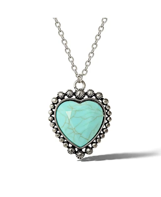 Jessica Simpson Blue Heart Necklace