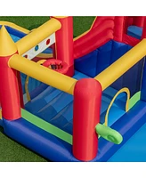 Skonyon 9-in-1 Inflatable Bounce Castle with Water Slide and Splash Pool with 735W Blower