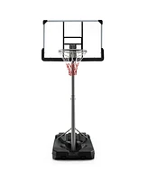 Sugift Basketball Hoop with 5.4-6.6FT Adjustable Height and 50 Inch Backboard-Black