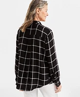 Style & Co Women's Plaid Button-Front Perfect Shirt, Created for Macy's