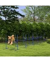 PawHut 6 Piece Dog Agility Set with Adjustable Height Jump Bars,