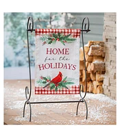 Evergreen Garden Flag Holiday Cardinal Moire Double Sided Indoor Outdoor Decor 18" x 12.5"